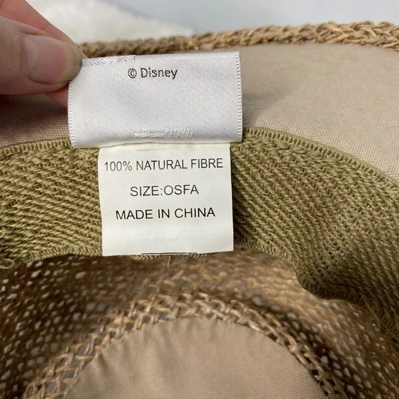 Walt Disney World Mickey Mouse Golf Straw Sun Hat Tan Natural Fiber OSFA - Picture 7 of 10